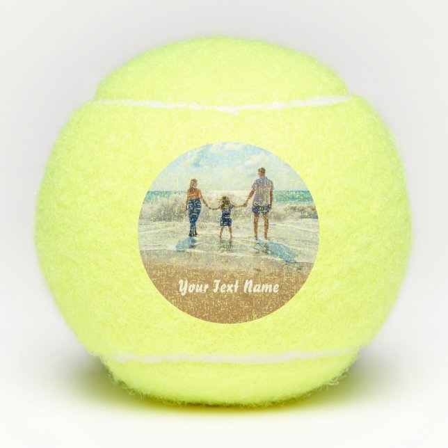 Upload Your Photo Tennis Balls Gift Custom Text (Front)