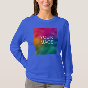 Upload Your Photo to Womens Deep Royal Blue Modern T-Shirt