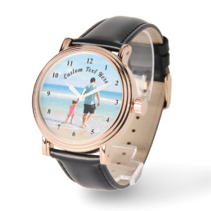 Upload Your Photo Watch Gift Add Custom Text Name