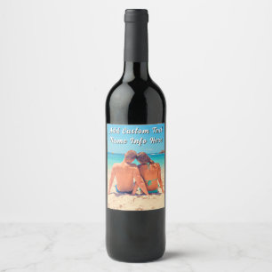 Upload Your Photo Wine Bottle Labels Custom Text