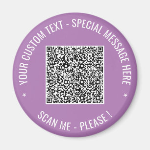 Upload Your QR Code Add Custom Text Magnet Example