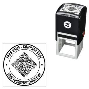 Upload Your QR Code Add Custom Text Round Stamp
