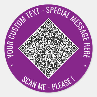 Upload Your QR Code Add Text Info Stickers Example