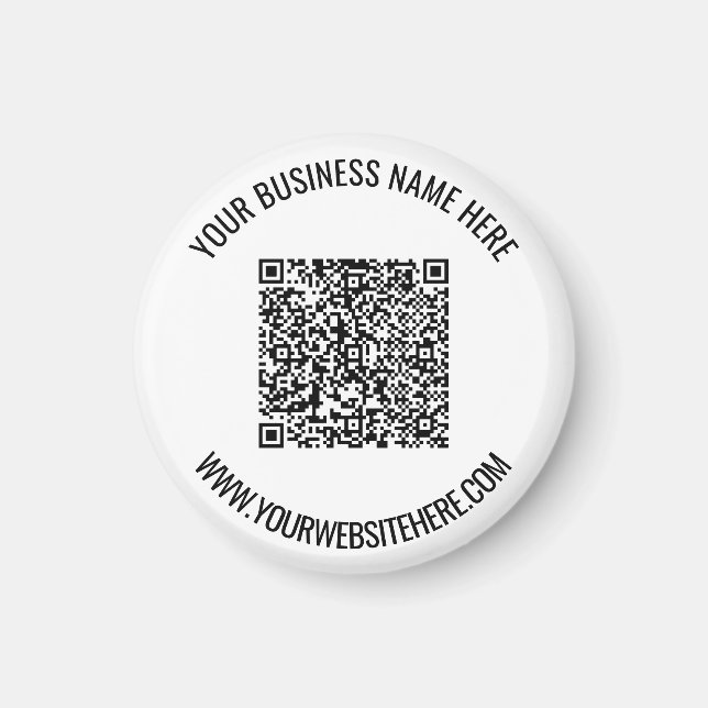 Upload Your QR Code and Custom Text Magnet Gift (Front)