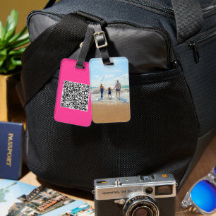 Upload Your QR Code and Photo Luggage Tag