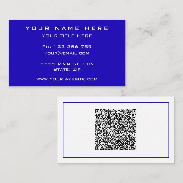 Upload Your QR Code Business Cards Add Text Info (Front/Back)