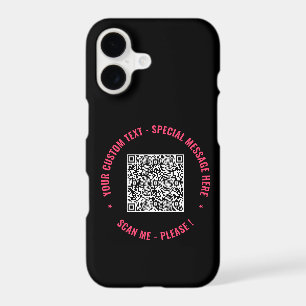 Upload Your QR Code iPhone Case Custom Text Colour