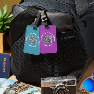 Upload Your QR Code Personalised Text Luggage Tag