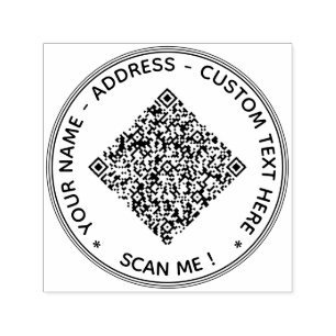Upload Your QR Code Round Stamp Add Custom Text