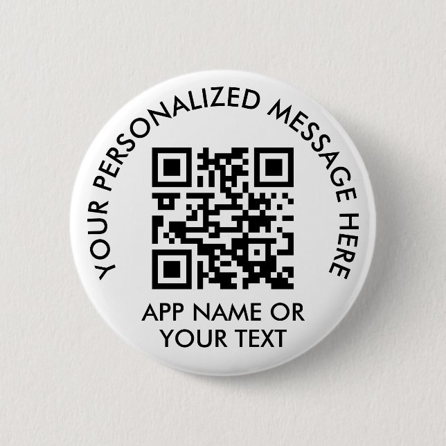 Upload Your QR Code Simple Payment App or Website 6 Cm Round Badge (Front)