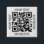 Upload Your QR Code Simple Website or Payment App 15 Cm Square Badge<br><div class="desc">Share any website or payment app with a custom scannable QR code square button. All wording on this template is simple to personalise or delete, and the image can be replaced with your QR code, logo or photo. The colours and font styles also are also easy to change using the...</div>