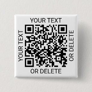 Upload Your QR Code Simple Website or Payment App 15 Cm Square Badge
