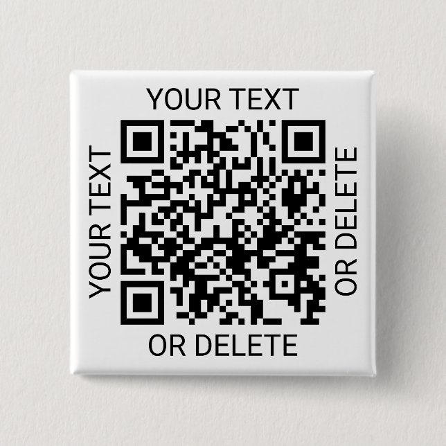 Upload Your QR Code Simple Website or Payment App 15 Cm Square Badge (Front)