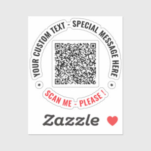 Upload Your QR Code Sticker Add Custom Text