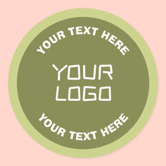 Uploaded Logo or Design & Editable Text Any Color Classic Round Sticker