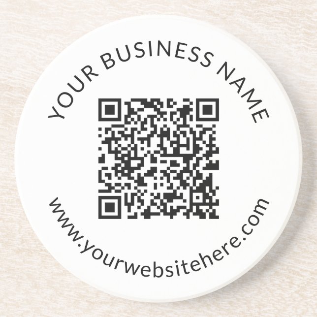 Uploaded QR code Template with Editable Text Coaster (Front)
