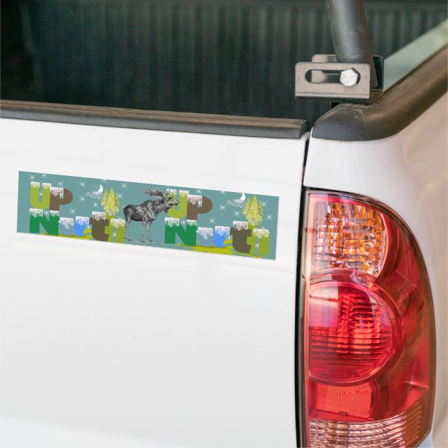 UpNorth Vintage Moose Bumper Sticker (On Truck)
