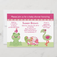 Upon a Pond/Turtle/Girl Baby Shower Invitation