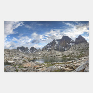 Upper and Middle Nydiver Lakes Panorama - Sierra Rectangular Sticker