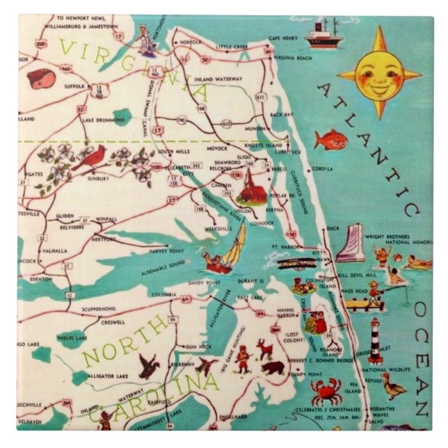 Upper Beaches of the Outer Banks Tile (Front)