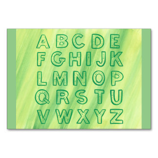 Upper Case Alphabet Tutorial Card Green Yellow