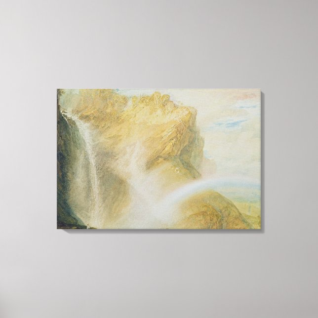 Upper Falls of the Reichenbach (w/c on paper) Canvas Print (Front)