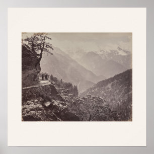 Upper Himalayas Vintage Mountain Square Poster