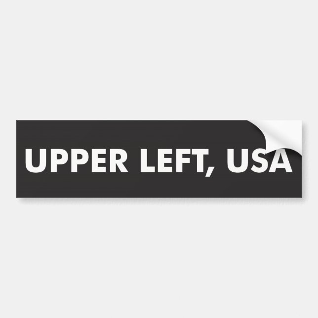 Upper Left, USA - Bumper Sticker (Front)