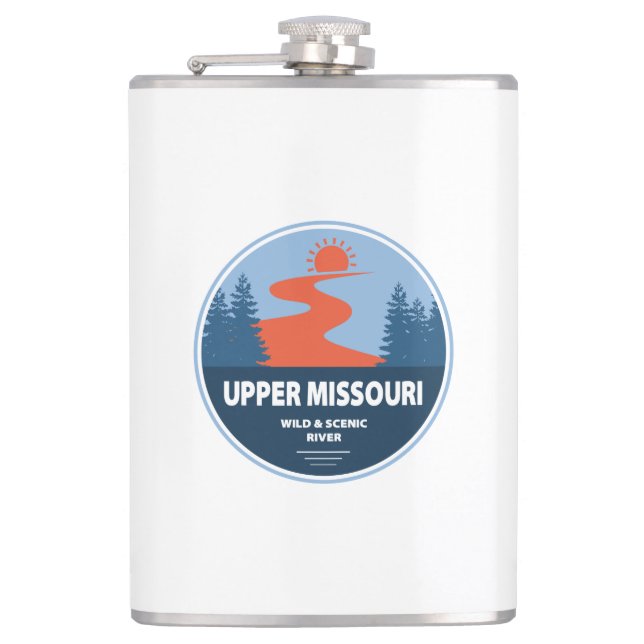 Upper Missouri Wild And Scenic River Hip Flask (Front)