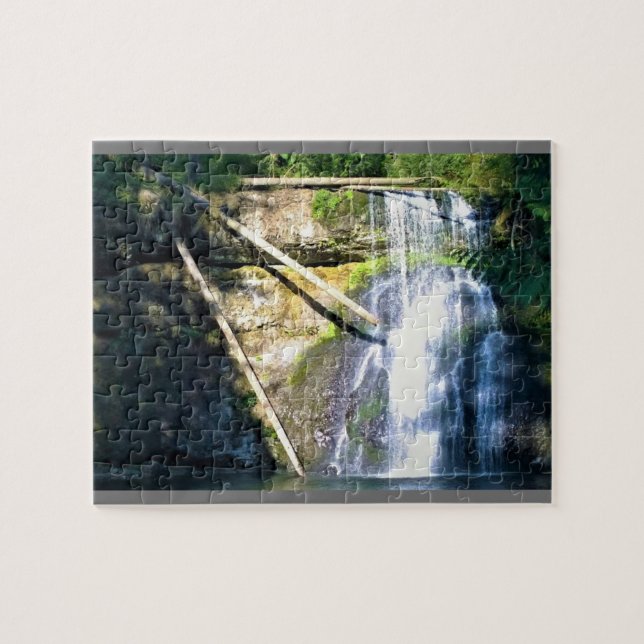 Upper North Falls, Silver Falls, Oregon Jigsaw Puzzle (Horizontal)