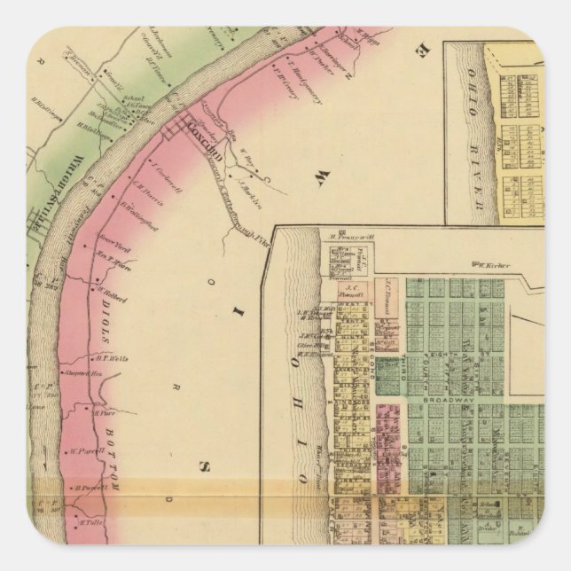 Upper Ohio River and Valley 9 Square Sticker (Front)