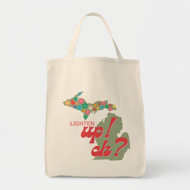 Upper Peninsula Michigan "Lighten up" bag (Front)