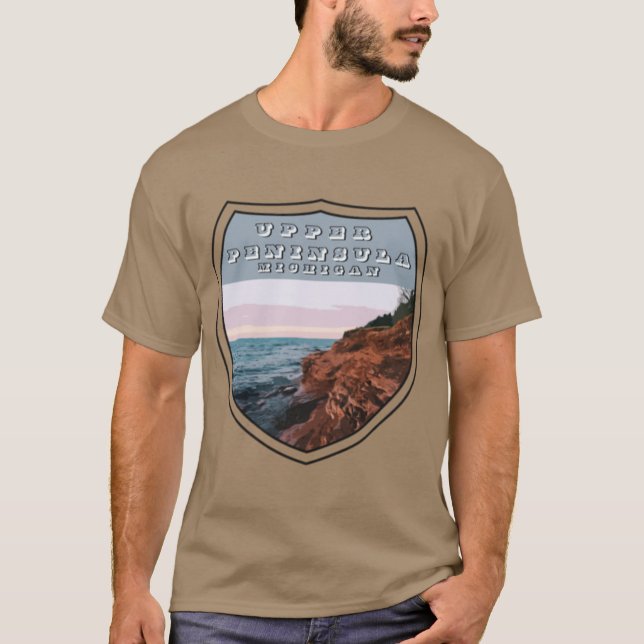 Upper Peninsula Michigan Oversized T-Shirt (Front)