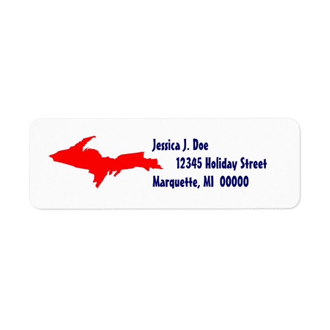 Upper Peninsula Michigan UP Return address Label (Front)
