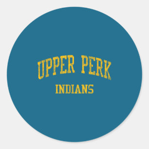 Upper Perk High School Hs Pennsburg Pa Vintage Srt Classic Round Sticker