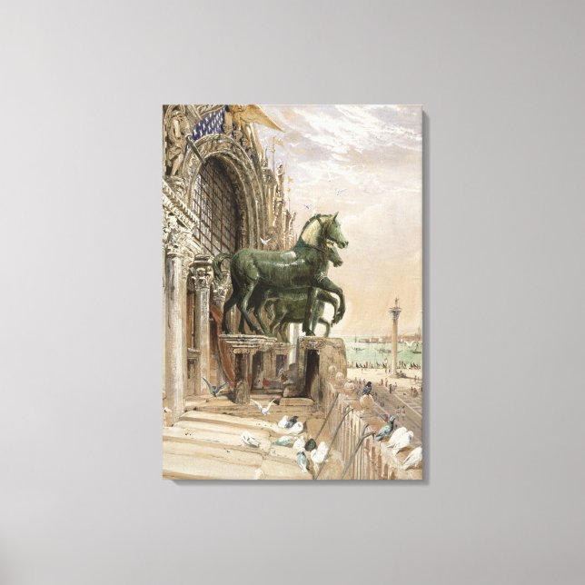 Upper portion of the facade of St. Mark's Church, Canvas Print (Front)
