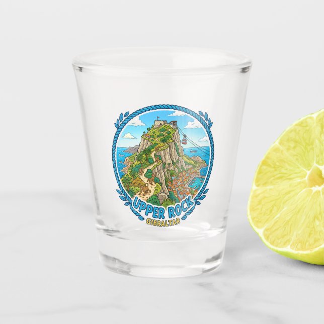 Upper Rock Gibraltar Shot Glass (Front)