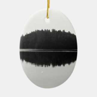 Upper Saranac Lake Adirondack Island Photograph Ceramic Tree Decoration