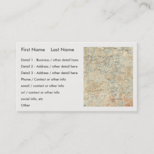 Upper Saranac Lake Detail from Old Topographic Map Business Card