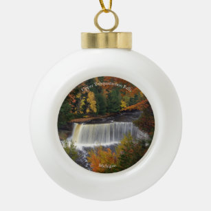 Upper Tahquamenon Falls ball or snowflake ornament