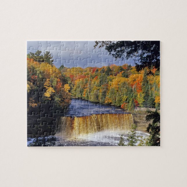 Upper Tahquamenon Falls in UP Michigan in autumn Jigsaw Puzzle (Horizontal)