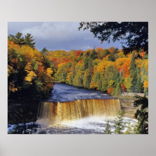 Upper Tahquamenon Falls in UP Michigan in autumn Poster