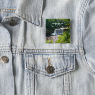 Upper Tahquamenon Falls State Park, MI 15 Cm Square Badge