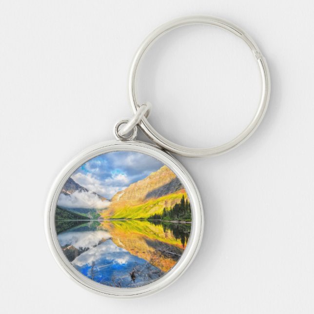 Upper Two Medicine Lake at Sunrise Key Ring (Front)