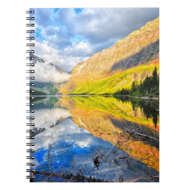 Upper Two Medicine Lake at Sunrise Spiral Notebook (Front)