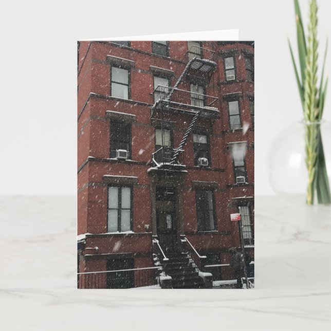 Upper West Side Fire Escape NYC New York Winter Holiday Card (Front)