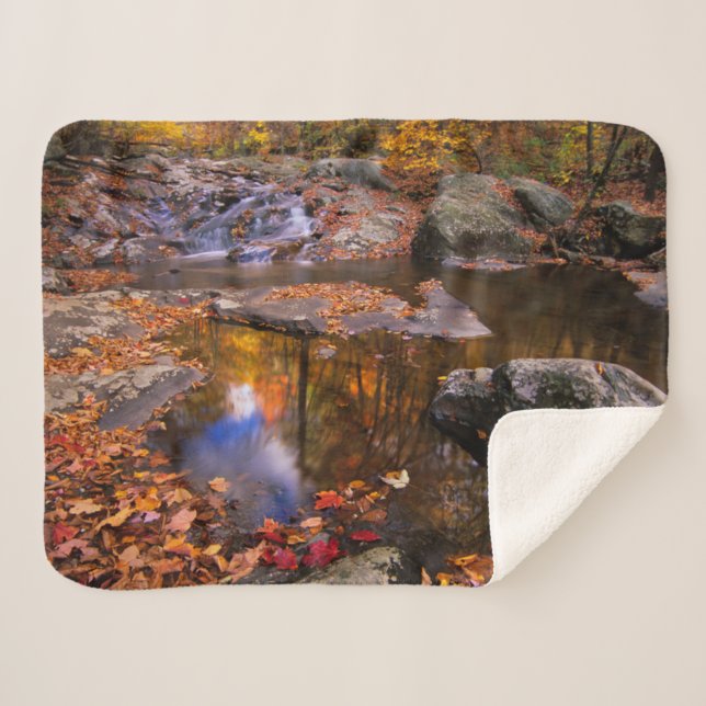 Upper Whiteoak Falls, Shenandoah National Park, VA Sherpa Blanket (Front (Horizontal))