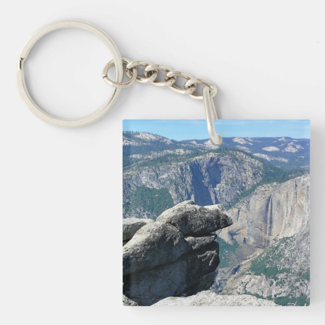 Upper Yosemite Falls from Glacier Point, CA Key Ring (Front)