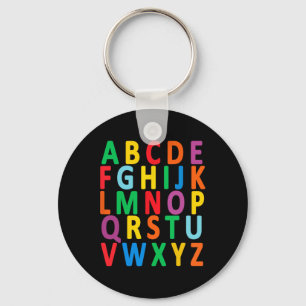 Uppercase Letters Alphabet Learn Abc Boy Girl Kids Key Ring