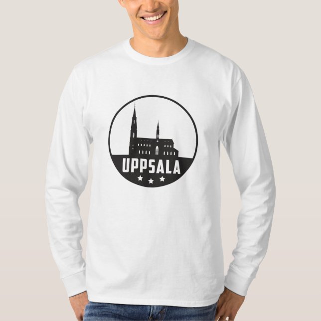 Uppsala Sweden City Skyline Cityscape Funny Gift T-Shirt (Front)